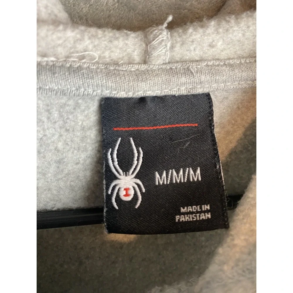 Spyder Hoodie Men's M Grey Cotton-Polyester Pullover